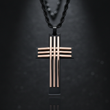 Black Rose Gold Cross – Suspended