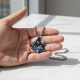 Blue Star of David Marble White