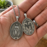 S925 Silver/Titanium Steel ‘Miracle’ Medallion Necklace
