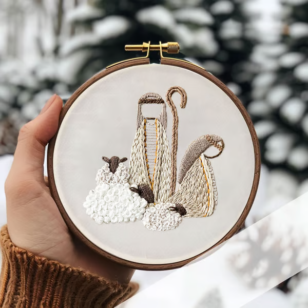 DIY Nativity Scene Embroidery Kit - Religious Christmas Craft Set
