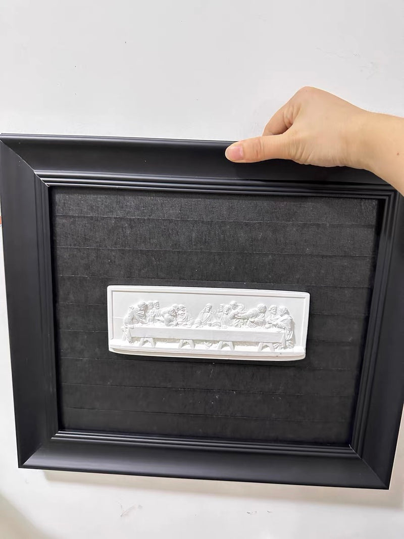The Last Supper Plaster Statue Vintage 3D Relief Home Decorative Ornament Diorama