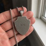 Saint Michael Shield Pendant Necklace – Pure Tin Protection Medal