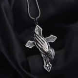 2023 Newest Pure Pewter Prayer Hand Necklace - Pray Anytime, Anywhere