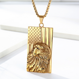 American Flag Bald Eagle Flag Necklace
