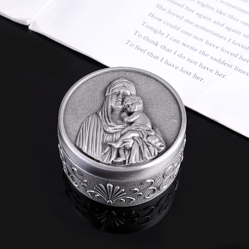 Divine Essence in a Box, Devout Heart through the Years - The Virgin Mary and Infant Jesus Jewelry Box