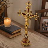 Hand-Painted Metal Jesus Christ Crucifix: Sacred Home Decor