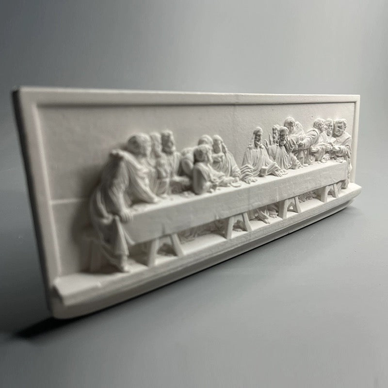 The Last Supper Plaster Statue Vintage 3D Relief Home Decorative Ornament Diorama