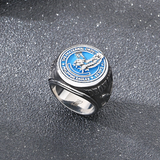The Fraternal Order of Eagles Blue Enamel Signet Ring