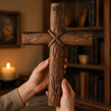 Hand-Carved Beechwood Intertwined Cross of Unity in Christ