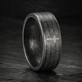 Scripture Cross Stainless Steel Ring