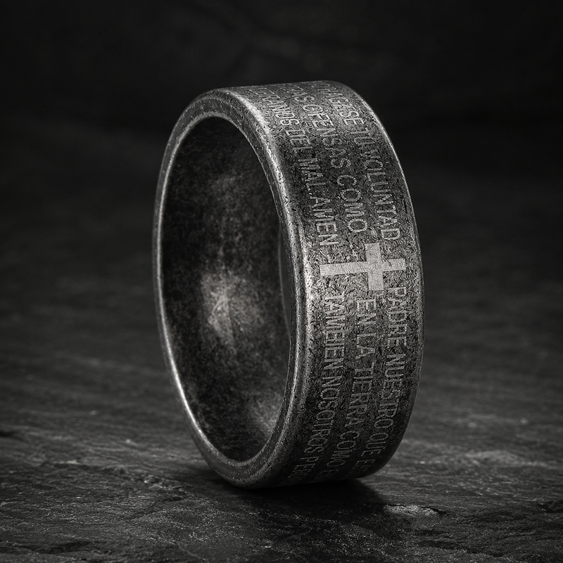 Stainless Steel Scripture Cross Rings: Faith, an Eternal Psalm Engraved ...