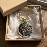 Vintage 3D Enamel Crown of Thorns Jesus Face Medallion Stainless Steel Necklace - craftsmanship detail