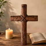 Hand-Carved Beechwood Intertwined Cross of Unity in Christ