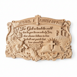"Jesus, I Trust in You" - Handcrafted Solid Wood Religious Plaque with John 3:16 Eternal Promise