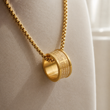 Lord’s Prayer Ring Loop Pendant Necklace