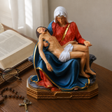 Resin Pietà Statue – Virgin Mary Holding Jesus Christian Home Decor