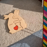 Personalized Wooden Bunny Family Puzzle | Family Keepsake