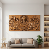 22.75 "Jesus Christus, Heiliger Geist Holz geschnitzt