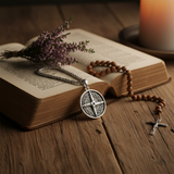 Candlelight leather Bible - Celtic devotional scene