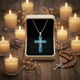 Candlelight wildflowers rosary - sacred scene