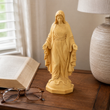 Hand Carved Sacred Heart of Jesus Virgin Mary Wooden Tabletop Ornament
