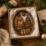 3D Layered Wooden Santa Christmas Ornament
