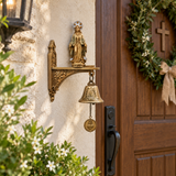Our Lady of Grace Wall Bell – Antique Gold Marian Door Blessing Decor