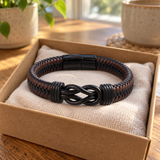Men’s Infinity Knot Braided Bracelet – 21cm | Symbol of Loyalty & Enduring Connection