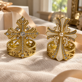 Christian Cross Ring Collection – A Beautiful Symbol of Faith, Hope & God's Love | Gold Crystal & Pearl Cross Keepsake Gift