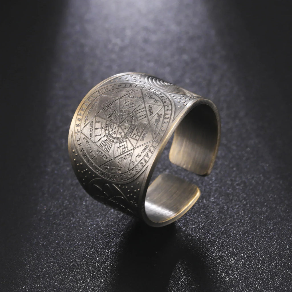 Seven Archangels Ring for Men Stainless Steel The Seal Of Solomon ...