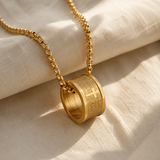 Lord’s Prayer Ring Loop Pendant Necklace