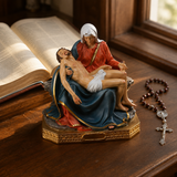 Resin Pietà Statue – Virgin Mary Holding Jesus Christian Home Decor