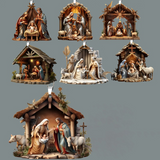 7 Styles Nativity Scene Acrylic Pendants | Christian Christmas Decor for Car Rearview Mirror, Backpack & More