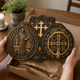 St. Benedict's Exorcism Medal Christian Exorcism Plaque - Wall Decor