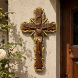 Hand-Carved White Ash Wood Cross - Sacred Christian Home Altar Decor for Christmas & Spiritual Gifting