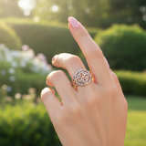 Celtic Cuff Ring - Outdoor Garden Golden Hour