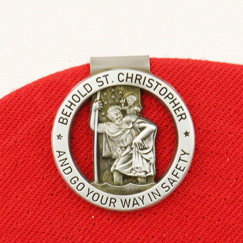 St. Christopher's Virgin Mary bless us with a safe journey car visor clips