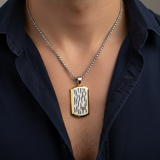 Chest Close-up Navy Shirt - Gold Frame