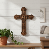 Cross on white shiplap wall