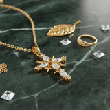 Cross Pendant - Green Marble Editorial