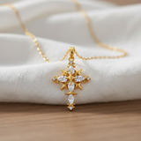 Cross Pendant - White Linen Morning Light