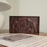 Nativity Scene Wood Carved Plaque, Religious Wall Decor, Christmas Gift
