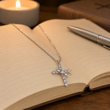 Cross and Diamond Crown Necklace