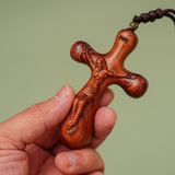 Bgcopper Rosewood Crucifix of Jesus' Passion (Necklace & Car Charm Options)