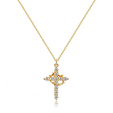 Cross and Diamond Crown Necklace