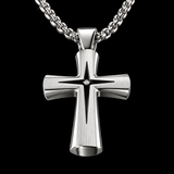 Starburst Cross Necklace – Silver Christian Pendant