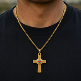 Knights Templar Celtic Knot Cross Necklace for Men, Red Enamel Templar Symbol Stainless Steel Pendant Product Parameters
