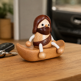 Handcrafted Jesus Car Display Number Plate Ornament, Made from Walnut and Beech Wood