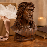 Boxwood Jesus Crown with Thorns Half-Length Desktop Ornament