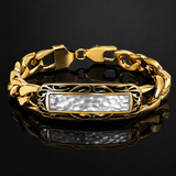 Hand-Hammered Textured Curb Chain Bracelet